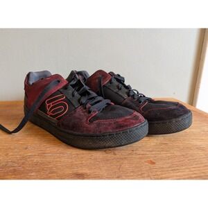 Five Ten Freerider Mountain Bike Shoes Red Black Suede Men's 13 Stealth Outsole